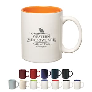 11 Oz. Colored Stoneware Mug With C-Handle