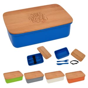 Wheat Lunch Set With Bamboo Lid