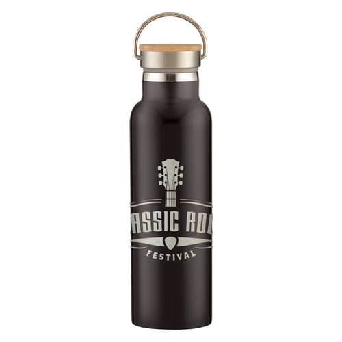 21 Oz. Full Laser Tipton Stainless Steel Bottle With Bamboo Lid
