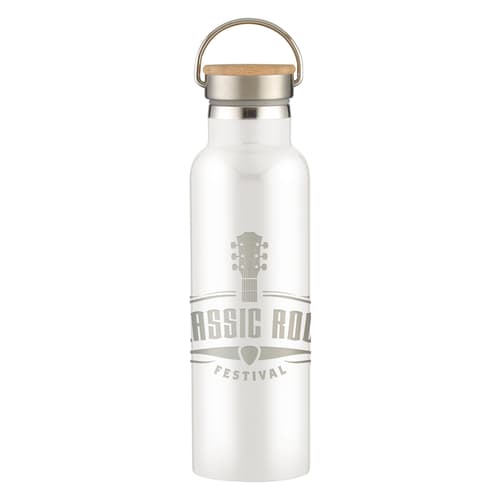 21 Oz. Full Laser Tipton Stainless Steel Bottle With Bamboo Lid