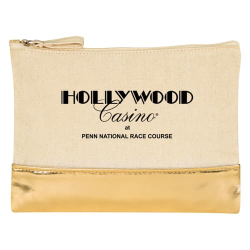 12 Oz. Cotton Cosmetic Bag With Metallic Accent