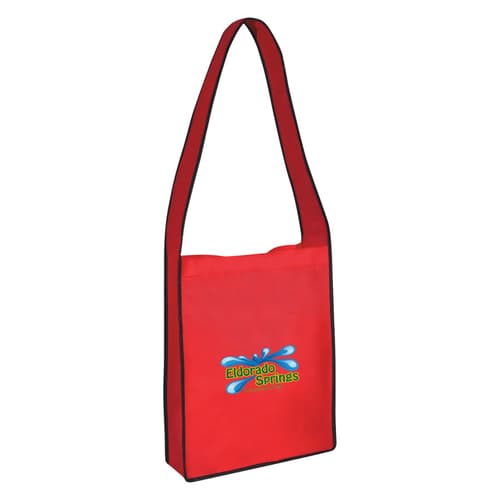 Non-Woven Messenger Tote Bag With Hook And Loop Closure