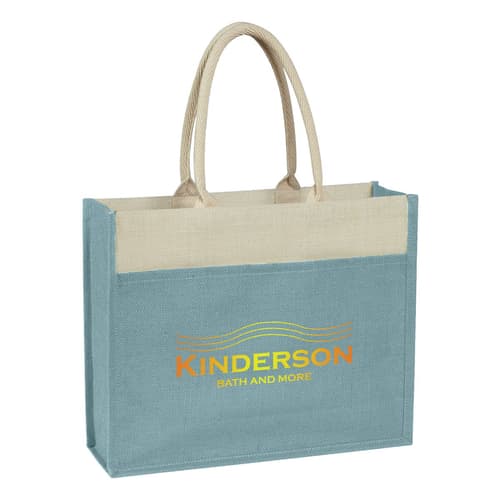 Jute Tote Bag With Front Pocket