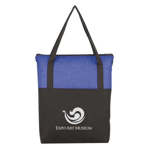 Crosshatch Non-Woven Zippered Tote Bag