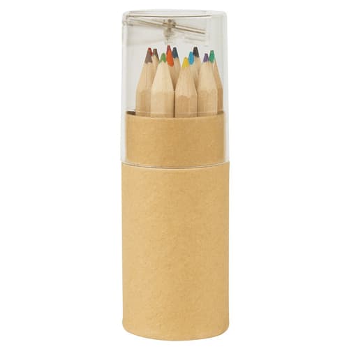 12-Piece Colored Pencil Set In Tube With Sharpener