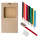 10 Colored Pencils, Eraser and Wooden Sharpener